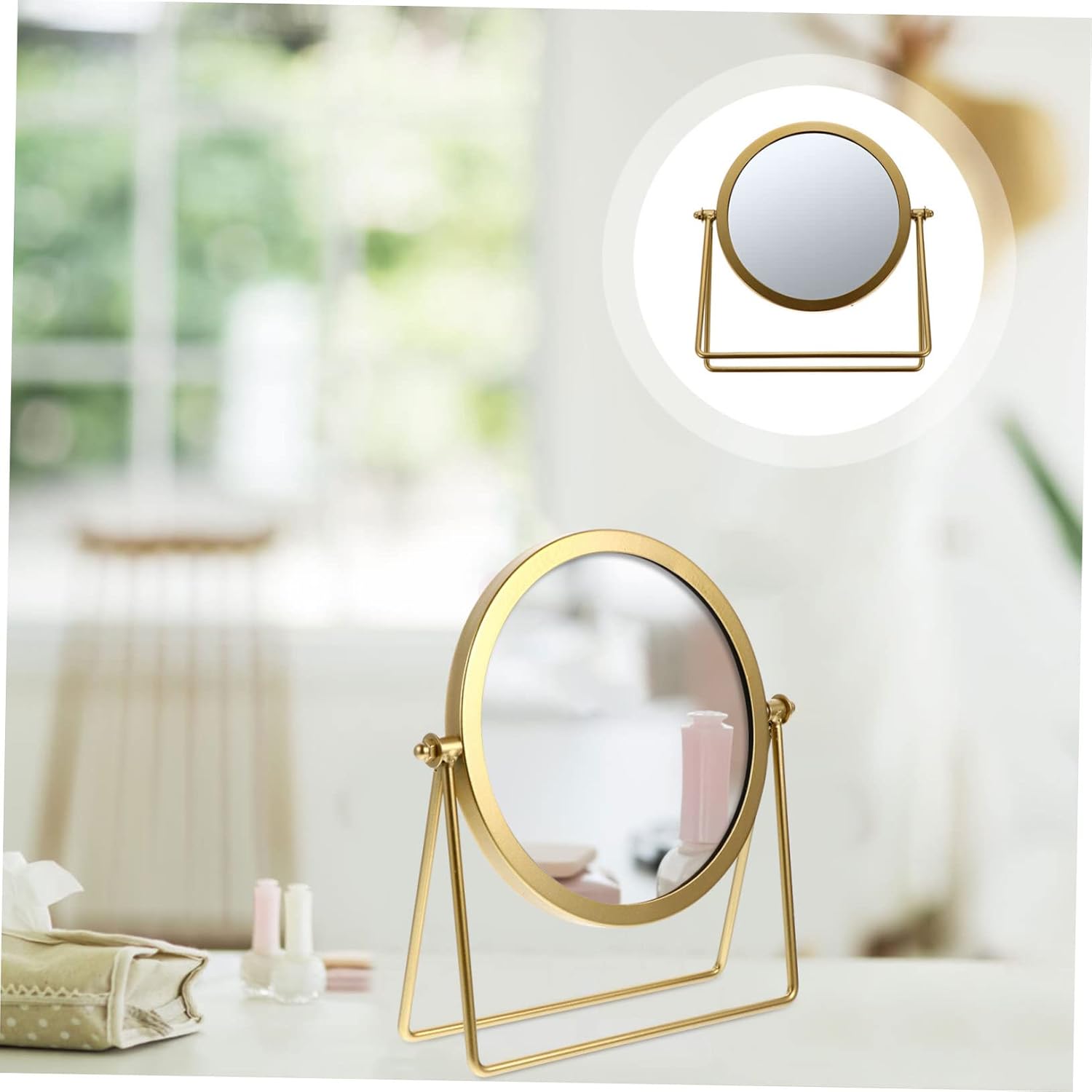 Aurelie Gold Tabletop Mirror
